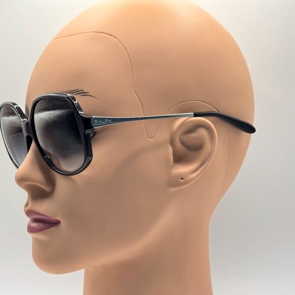 NEW Ladies Y2K Polo Ralph Lauren Large Sunglasses RA5139 Black & Silver 56/16 main image 7